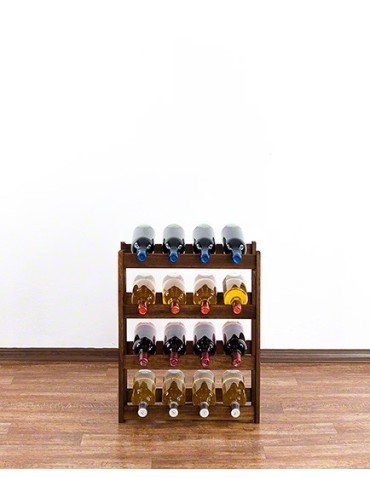 Regały - Drewniany regał na wino RW-1 /16 butelek/ Brązowy - produkt 3