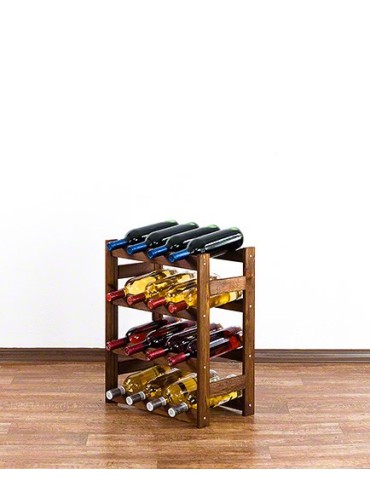 Regały - Drewniany regał na wino RW-1 /16 butelek/ Brązowy - produkt 4