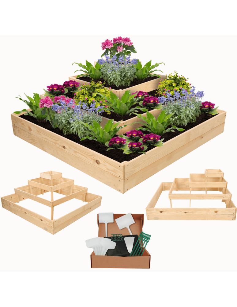 Uprawowe skrzynie ogrodowe- Warzywniaki- skrzynia do uprawy - Drewniana skrzynia narożna donica na warzywa warzywniak inspekt 45x120x120 - product b2b.wamar.biz 1