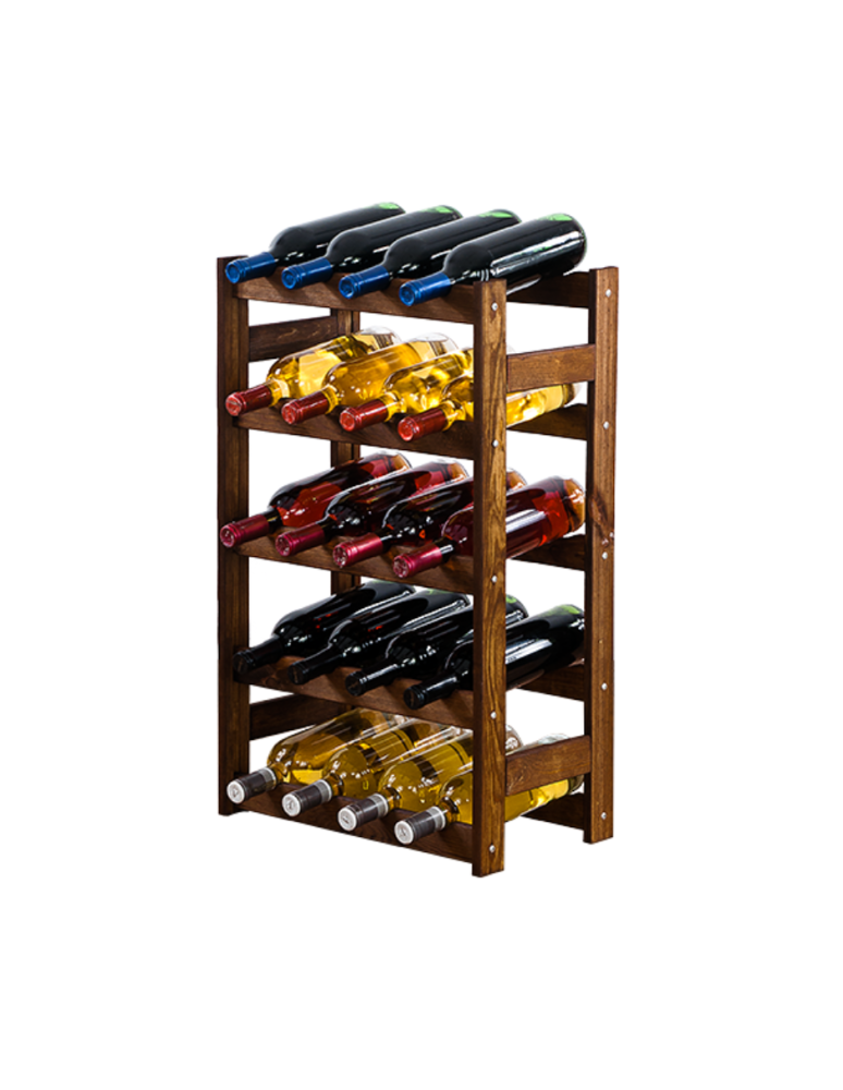 Regały - Drewniany regał na wino RW-1 /20 butelek/ Brązowy - product b2b.wamar.biz 1