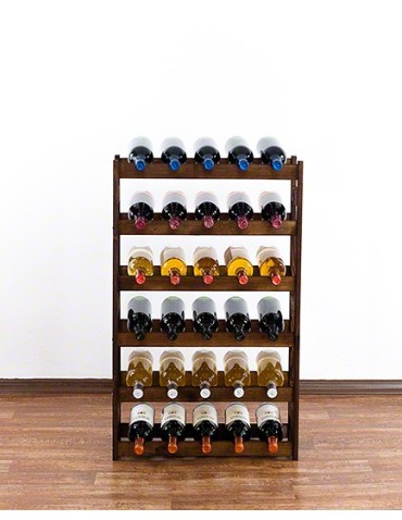 Regały - Drewniany regał na wino RW-1 /30 butelek/ Brązowy - product 5