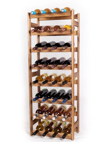 Regały - Drewniany regał na wino RW-1 /32 butelki/ Brązowy - product 9