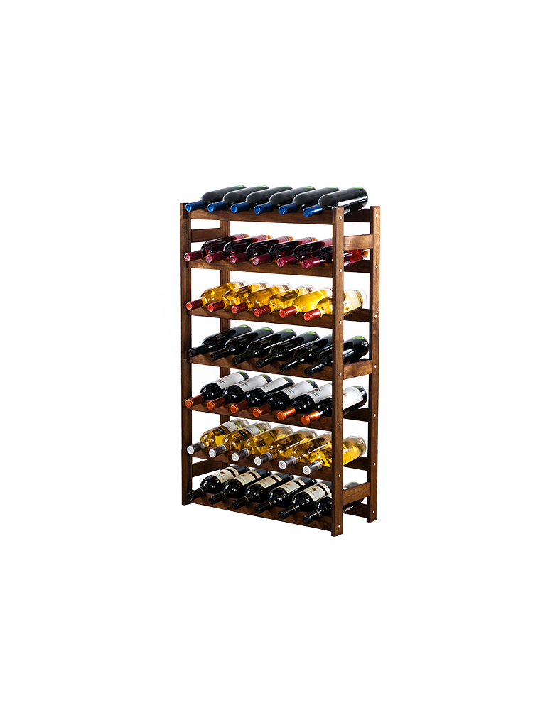 Regały - Drewniany regał na wino RW-1 /42 butelki/ Brązowy - product b2b.wamar.biz 2