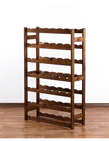 Regały - Drewniany regał na wino RW-1 /42 butelki/ Brązowy - product 5