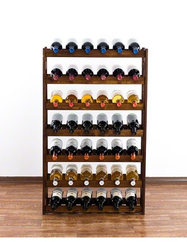 Regały - Drewniany regał na wino RW-1 /42 butelki/ Brązowy - product 6