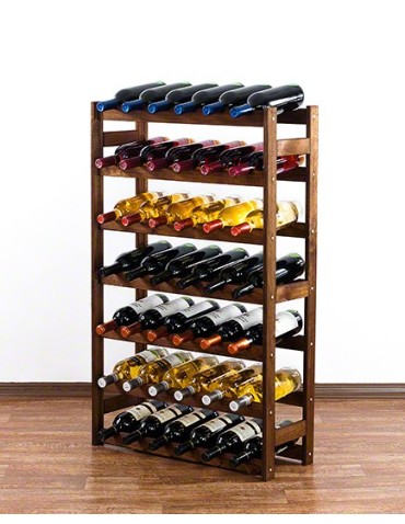 Regały - Drewniany regał na wino RW-1 /42 butelki/ Brązowy - product 7