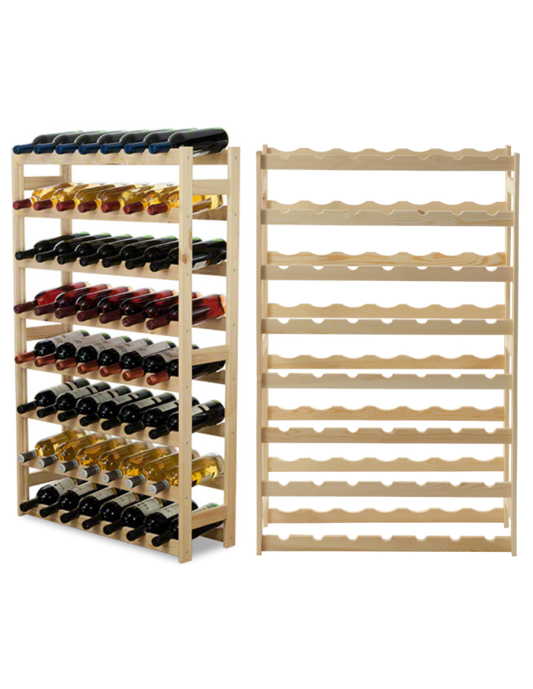 Regały - Drewniany regał na wino RW-1 /56 butelek/ Naturalny - product b2b.wamar.biz 1