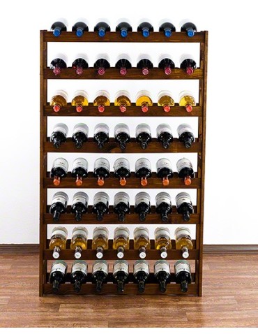 Regały - Drewniany regał na wino RW-1 /56 butelek/ Brązowy - product 5