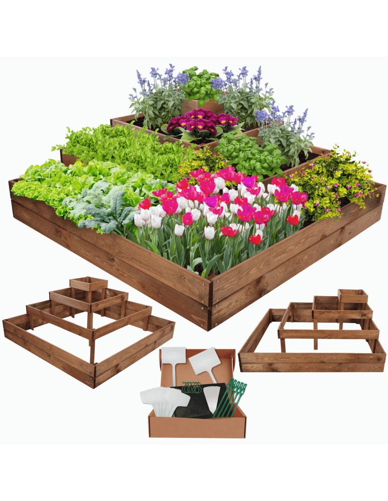 Uprawowe skrzynie ogrodowe- Warzywniaki- skrzynia do uprawy - Drewniana skrzynia narożna donica na warzywa warzywniak inspekt 45x120x120 - product b2b.wamar.biz 1