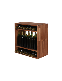 Modułowy Regał na Wino RW61 (2 Półki Pełne) – Brązowe Drewno - product 2