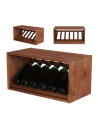 Modułowy Regał na Wino RW61 (1 Ukośna Leżnia) – Brązowe Drewno