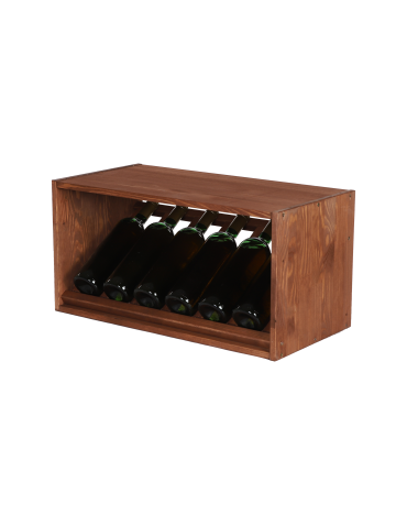 Regały - Modułowy Regał na Wino RW61 (1 Ukośna Leżnia) – Brązowe Drewno - product 3