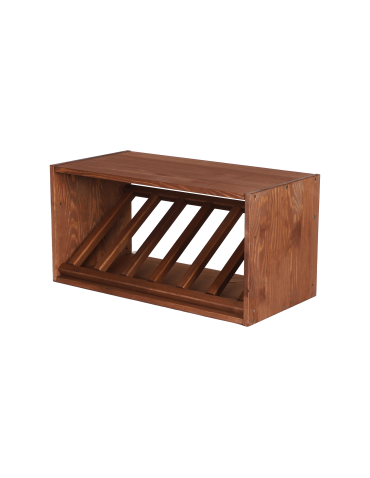 Regały - Modułowy Regał na Wino RW61 (1 Ukośna Leżnia) – Brązowe Drewno - product 6