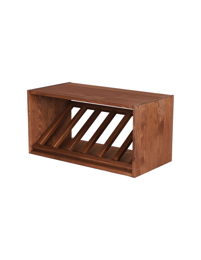 Regały - Modułowy Regał na Wino RW61 (1 Ukośna Leżnia) – Brązowe Drewno - product b2b.wamar.biz 6