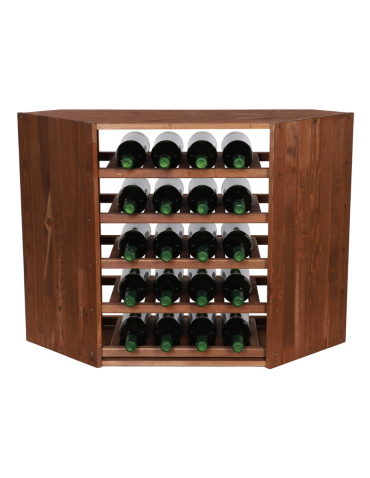 Modułowy/ Narożny Regał na Wino RW61 (5 Leżni) – Brązowe Drewno
