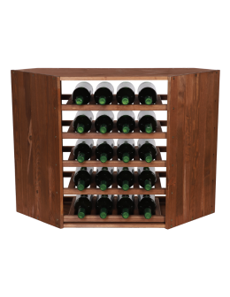 Modułowy/ Narożny Regał na Wino RW61 (5 Leżni) – Brązowe Drewno