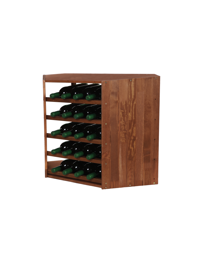 Regały - Modułowy/ Narożny Regał na Wino RW61 (5 Leżni) – Brązowe Drewno - product b2b.wamar.biz 2