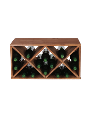 Regały - Modułowy Regał na Wino RW61 (Półki X2) – Brązowe Drewno - product 5