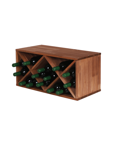 Regały - Modułowy Regał na Wino RW61 (Półki X2) – Brązowe Drewno - product 6