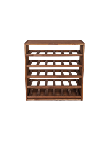 Regały - Modułowy Regał na Wino RW61 (5 Leżni Prostych) – Brązowe Drewno - product 3