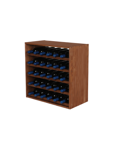 Regały - Modułowy Regał na Wino RW61 (5 Leżni Prostych) – Brązowe Drewno - product 5