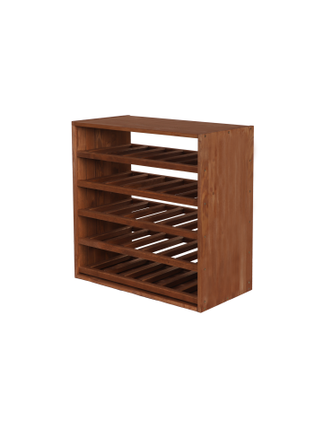 Regały - Modułowy Regał na Wino RW61 (5 Leżni Prostych) – Brązowe Drewno - product 6