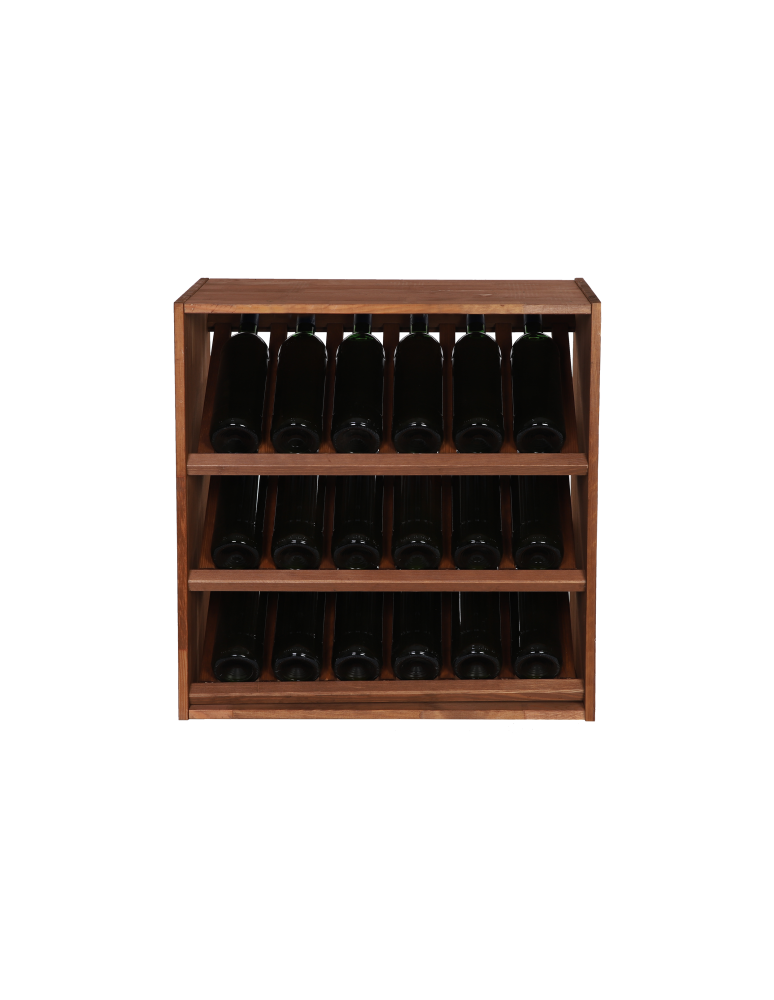 Regały - Modułowy Regał na Wino RW61 (3 Ukośne Leżnie) – Brązowe Drewno - product b2b.wamar.biz 3