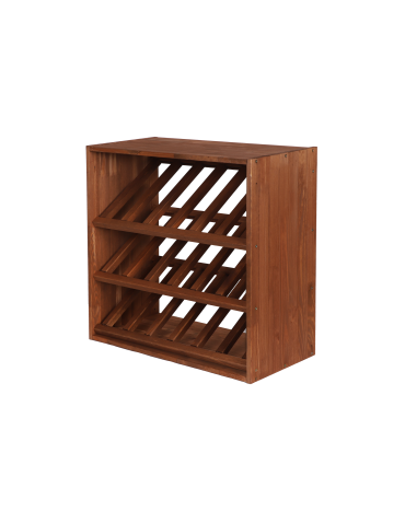 Regały - Modułowy Regał na Wino RW61 (3 Ukośne Leżnie) – Brązowe Drewno - product 4