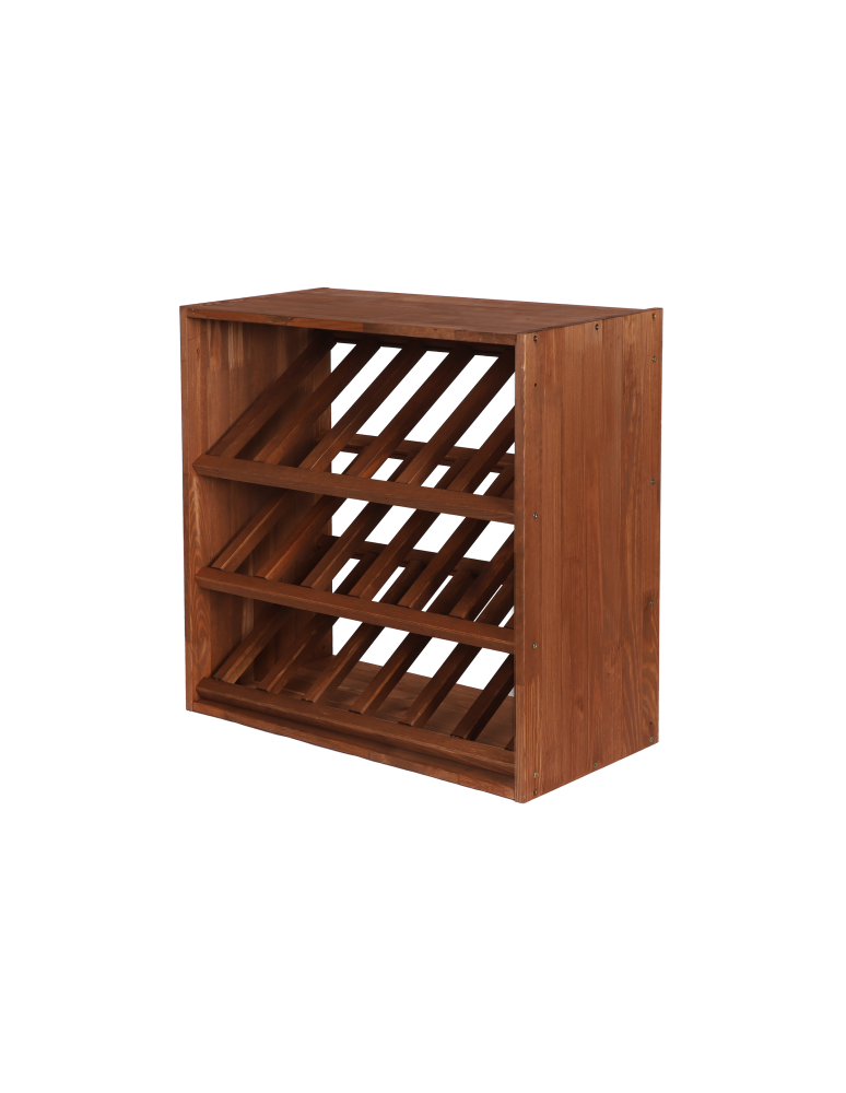 Regały - Modułowy Regał na Wino RW61 (3 Ukośne Leżnie) – Brązowe Drewno - product b2b.wamar.biz 4