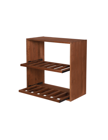 Regały - Modułowy Regał na Wino RW61 (2 Wysuwane Leżnie) – Brązowe Drewno - product 3