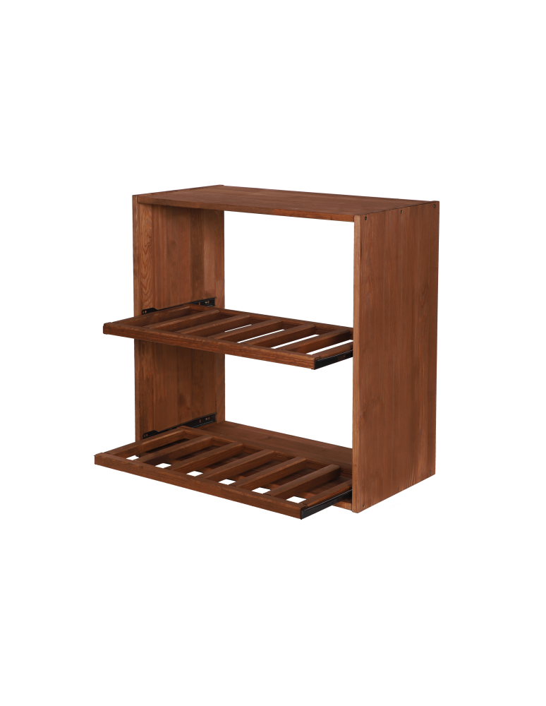 Regały - Modułowy Regał na Wino RW61 (2 Wysuwane Leżnie) – Brązowe Drewno - product b2b.wamar.biz 3