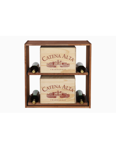 Regały - Modułowy Regał na Wino RW61 (2 Wysuwane Leżnie) – Brązowe Drewno - product 4