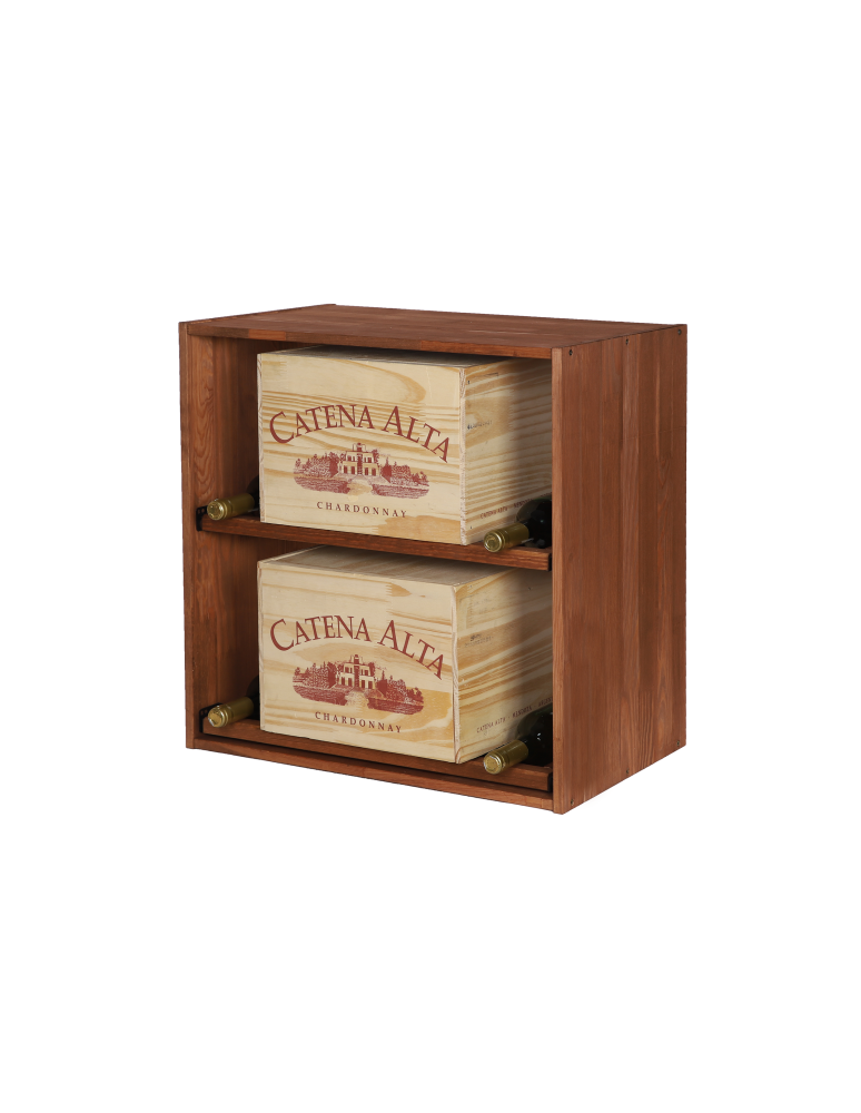 Regały - Modułowy Regał na Wino RW61 (2 Wysuwane Leżnie) – Brązowe Drewno - product b2b.wamar.biz 6