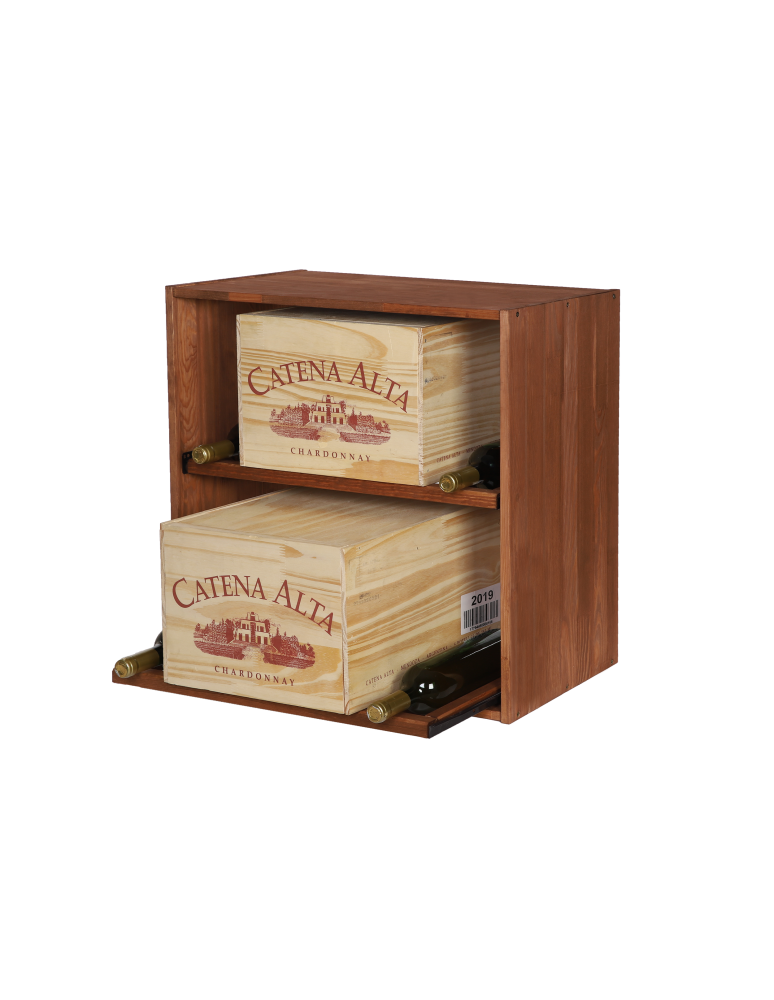 Regały - Modułowy Regał na Wino RW61 (2 Wysuwane Leżnie) – Brązowe Drewno - product b2b.wamar.biz 7