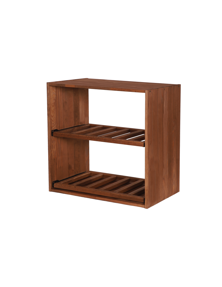 Regały - Modułowy Regał na Wino RW61 (2 Wysuwane Leżnie) – Brązowe Drewno - product b2b.wamar.biz 9