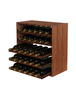 Modułowy Regał na Wino RW61 (5 Wysuwanych Leżni) – Brązowe Drewno