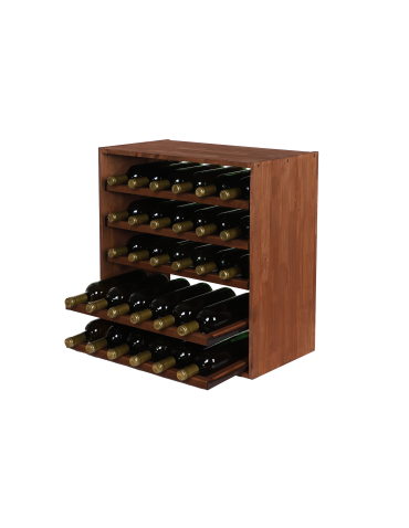 Modułowy Regał na Wino RW61 (5 Wysuwanych Leżni) – Brązowe Drewno - product 2