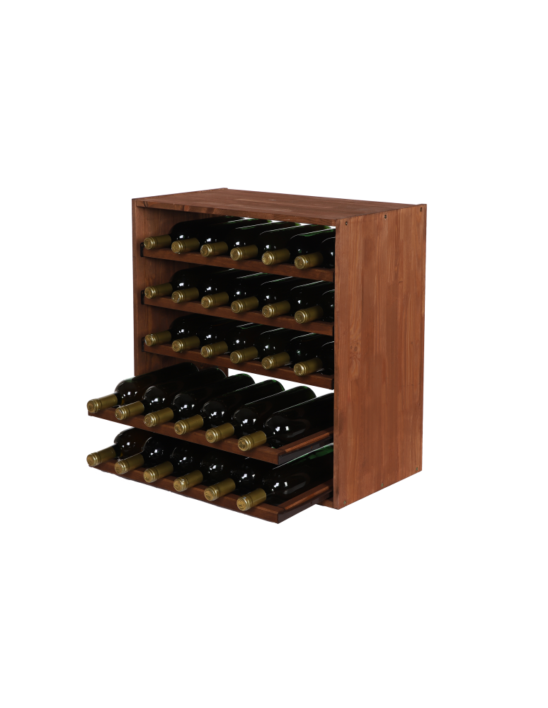 Regały - Modułowy Regał na Wino RW61 (5 Wysuwanych Leżni) – Brązowe Drewno - product b2b.wamar.biz 2