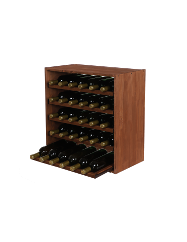 Regały - Modułowy Regał na Wino RW61 (5 Wysuwanych Leżni) – Brązowe Drewno - product 3