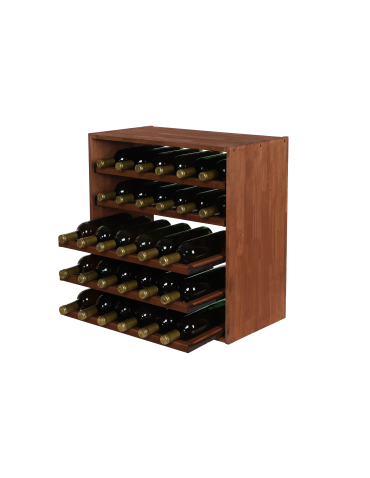 Regały - Modułowy Regał na Wino RW61 (5 Wysuwanych Leżni) – Brązowe Drewno - product 4