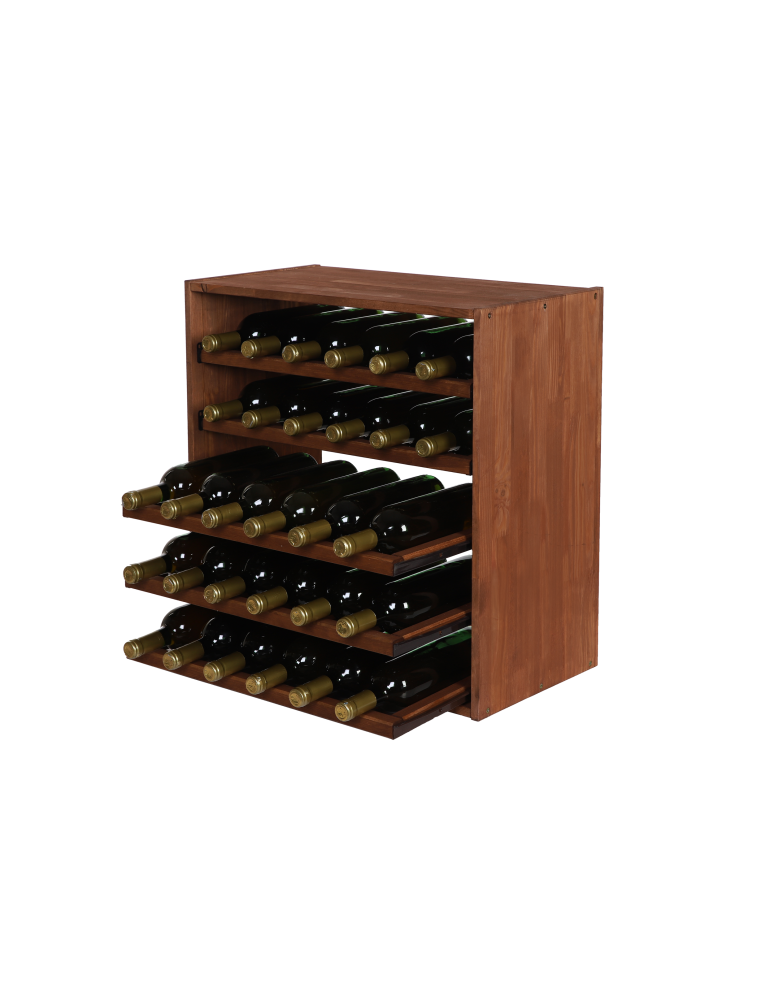 Regały - Modułowy Regał na Wino RW61 (5 Wysuwanych Leżni) – Brązowe Drewno - product b2b.wamar.biz 4