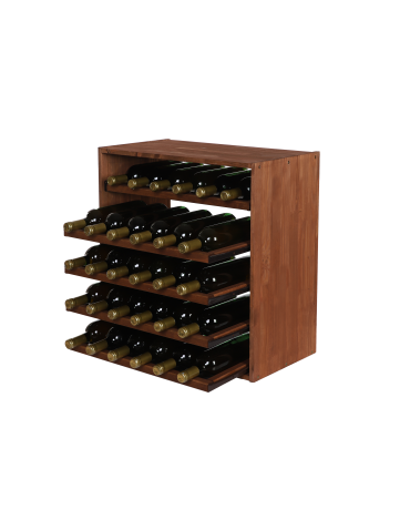 Regały - Modułowy Regał na Wino RW61 (5 Wysuwanych Leżni) – Brązowe Drewno - product 5
