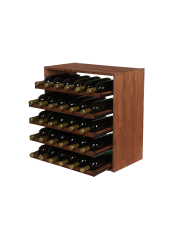 Regały - Modułowy Regał na Wino RW61 (5 Wysuwanych Leżni) – Brązowe Drewno - product 6