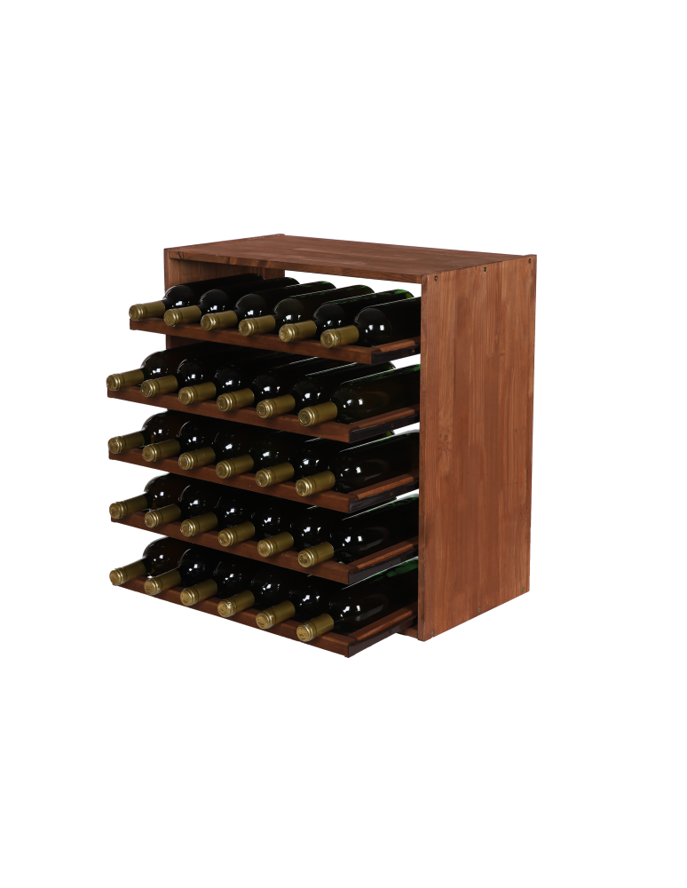 Regały - Modułowy Regał na Wino RW61 (5 Wysuwanych Leżni) – Brązowe Drewno - product b2b.wamar.biz 6