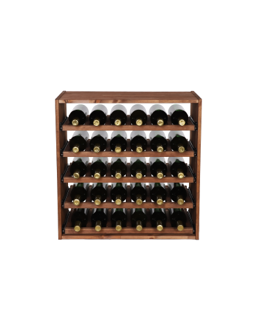 Regały - Modułowy Regał na Wino RW61 (5 Wysuwanych Leżni) – Brązowe Drewno - product 7