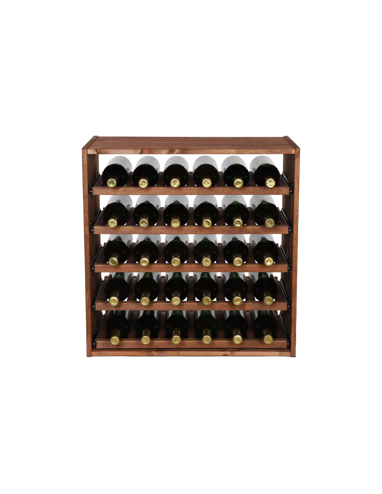 Regały - Modułowy Regał na Wino RW61 (5 Wysuwanych Leżni) – Brązowe Drewno - product b2b.wamar.biz 7