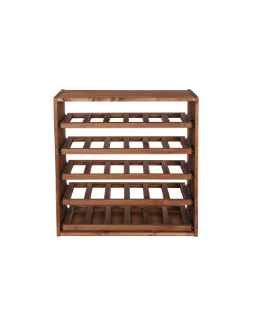 Regały - Modułowy Regał na Wino RW61 (5 Wysuwanych Leżni) – Brązowe Drewno - product 8