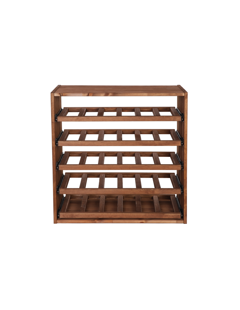 Regały - Modułowy Regał na Wino RW61 (5 Wysuwanych Leżni) – Brązowe Drewno - product b2b.wamar.biz 8