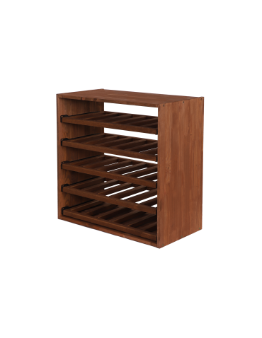 Regały - Modułowy Regał na Wino RW61 (5 Wysuwanych Leżni) – Brązowe Drewno - product 10