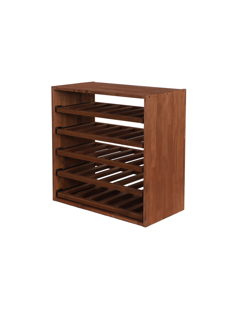 Regały - Modułowy Regał na Wino RW61 (5 Wysuwanych Leżni) – Brązowe Drewno - product b2b.wamar.biz 10